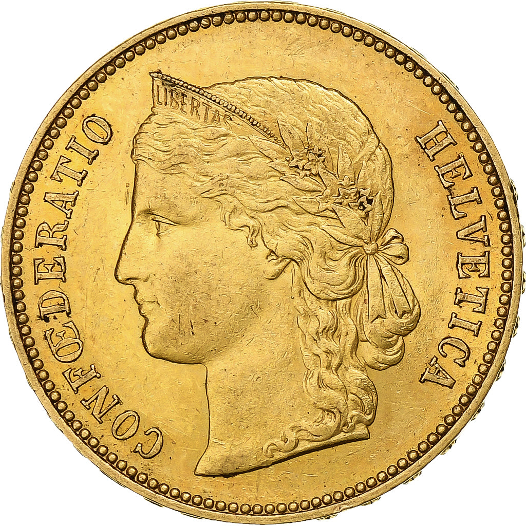 Suiza, 20 Francs, Helvetia, 1896, Bern, Oro, EBC, KM:31.3