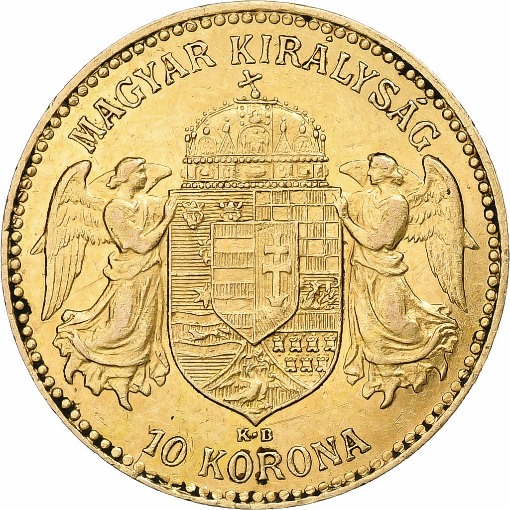 Hungary, Franz Joseph I, 10 Korona, 1910, Kormoczbanya, Gold, AU(55-58), KM:485