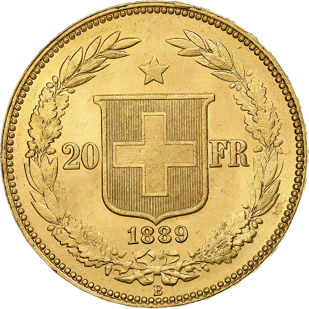 Suisse, 20 Francs, Helvetia, 1889, Bern, Or, SPL, KM:31.3