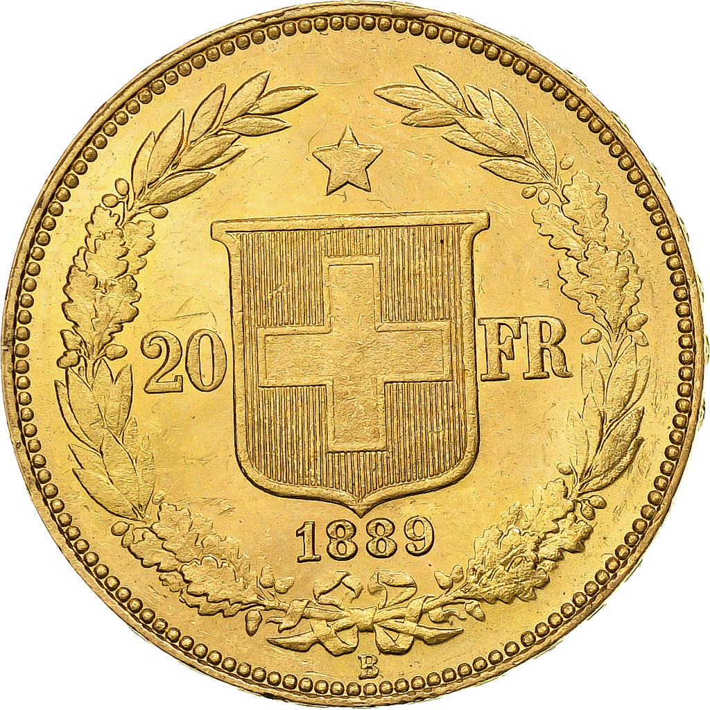Suisse, 20 Francs, Helvetia, 1889, Bern, Or, SPL, KM:31.3