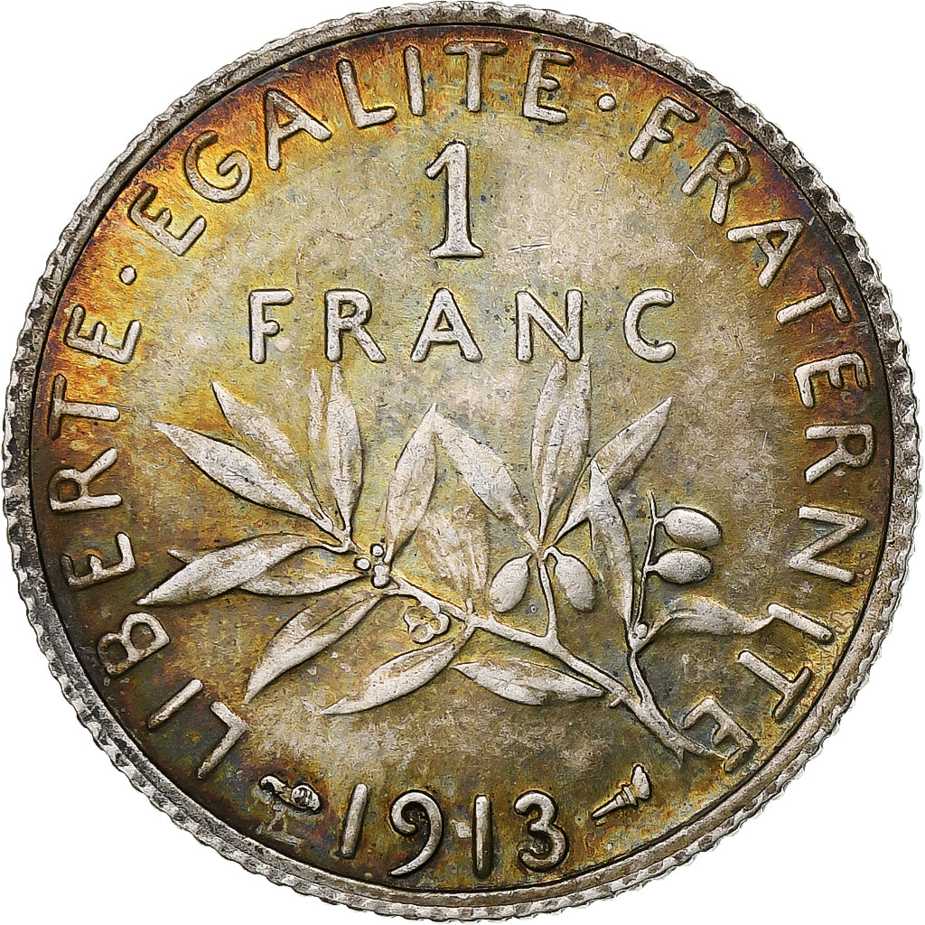 Francja, Franc, Semeuse, 1913, Paris, Srebro, AU(50-53), Gadoury:467, Le