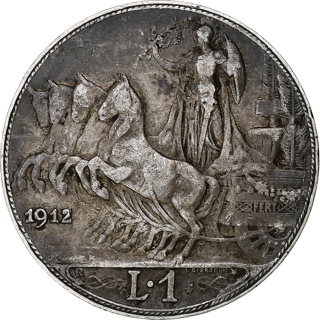 Italy, Vittorio Emanuele III, Lira, 1912, Rome, Silver, VF(30-35), KM:45