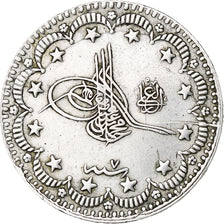 Turkey, Muhammad V, 5 Kurush, 1915, Constantinople, Silver, AU(50-53), KM:750