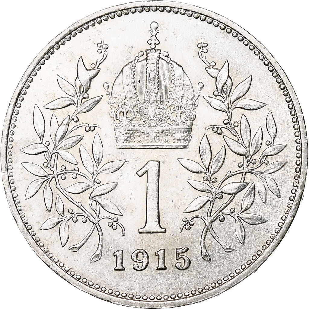 Hungary, Franz Joseph I, Korona, 1915, Kormoczbanya, Silver, AU(55-58), KM:492