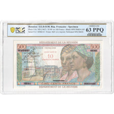 Réunion, 10 Nouveaux Francs on 500 Francs, Pointe-à-Pitre, Undated (1967)