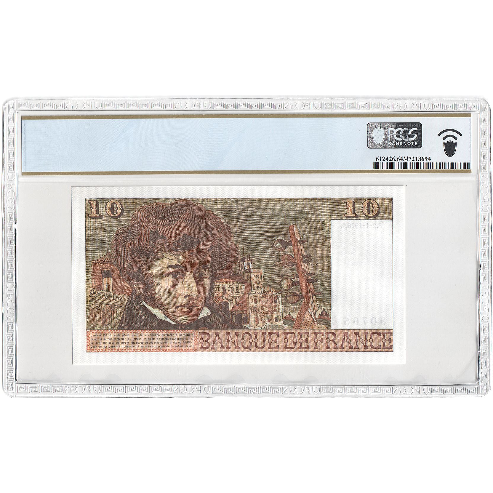 Francja, 10 Francs, Berlioz, 1976, T.282, gradacja, PCGS, 47213694, UNC(64)