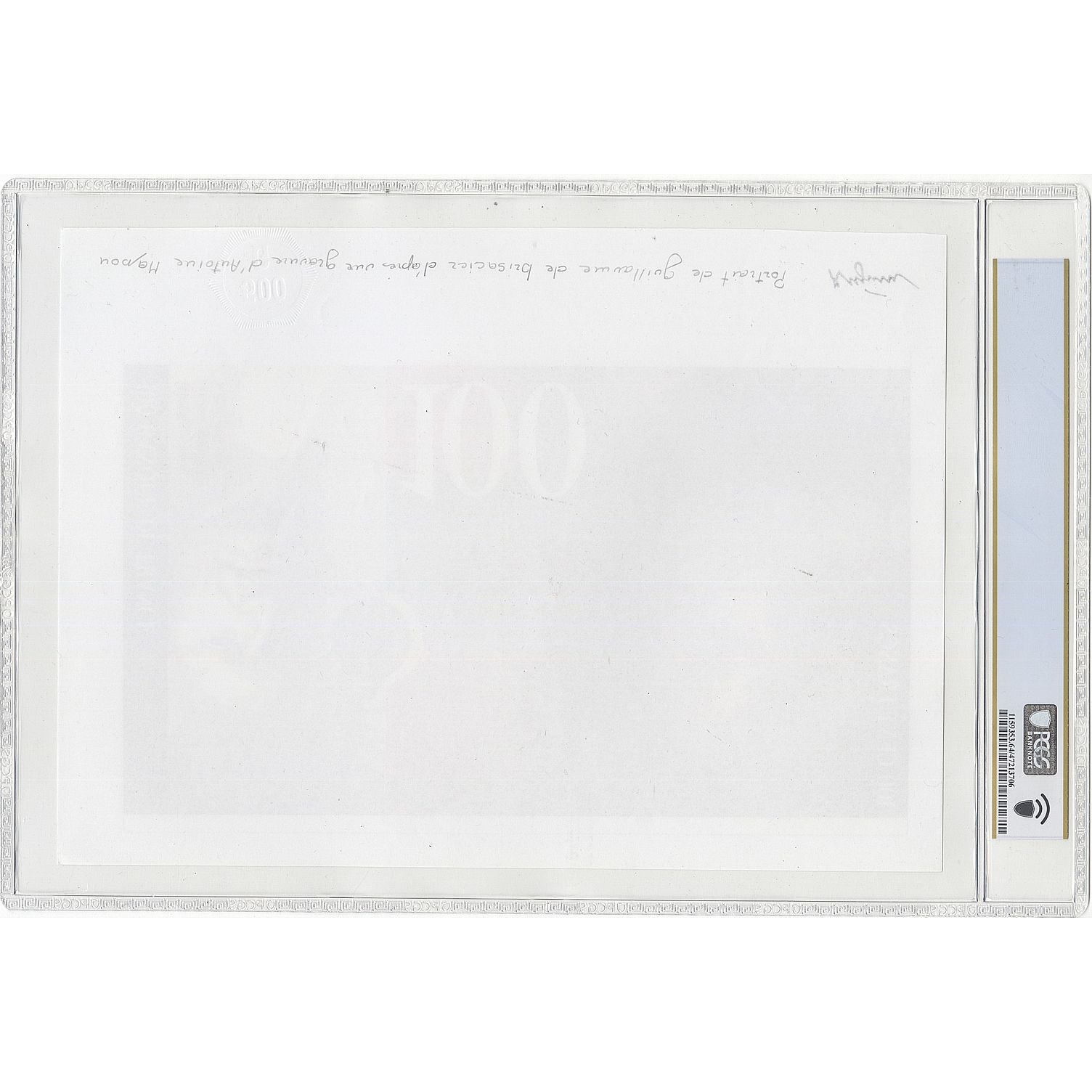 Francia, 100 Francs, Guillaume de Brisacier, Undated (1986), Mock-Up, graded