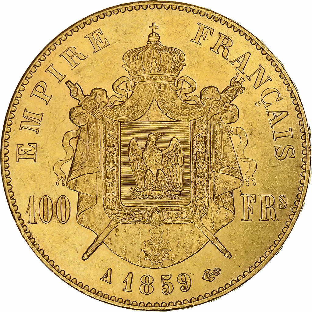 Frankrijk, Napoleon III, 100 Francs, 1859, Paris, Goud, ZF, Gadoury:1135, Le