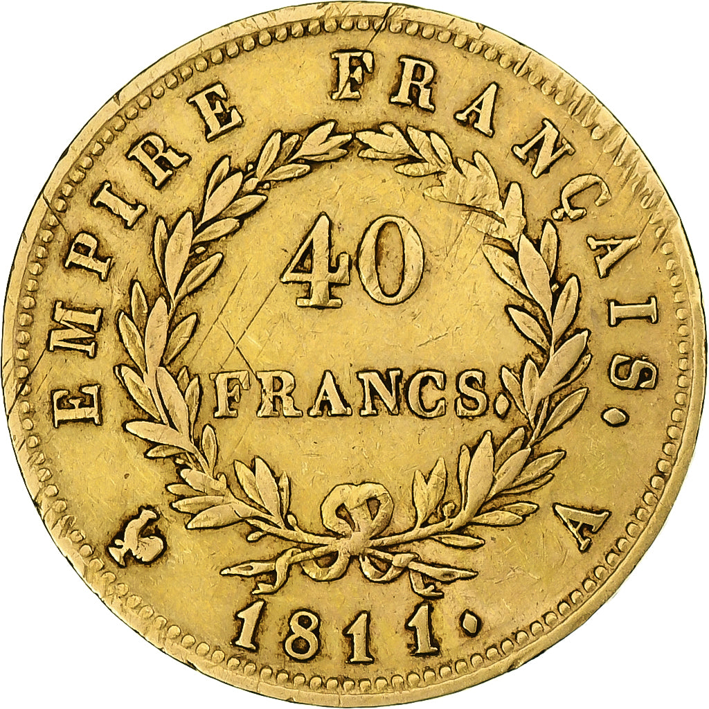 Francia, Napoleon I, 40 Francs, 1811, Paris, Oro, MBC, Gadoury:1084, Le