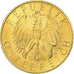 Áustria, 25 Schilling, 1928, Vienna, Dourado, MS(63), KM:2841