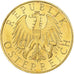 Áustria, 25 Schilling, 1928, Vienna, Dourado, MS(65-70), KM:2841