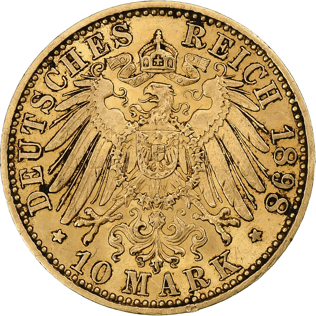 Etats allemands, PRUSSIA, Wilhelm II, 10 Mark, 1898, Berlin, Or, TTB+, KM:520