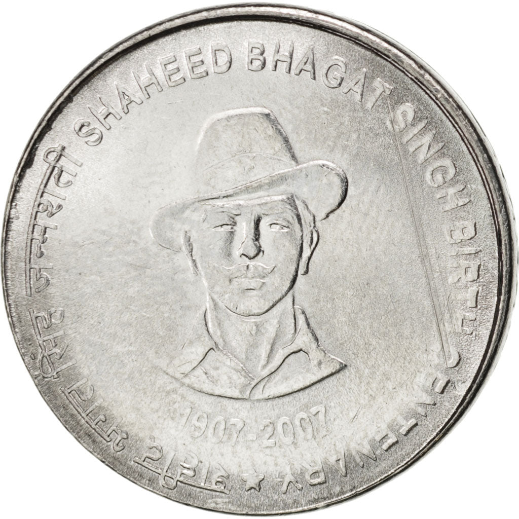 Coin, INDIA-REPUBLIC, 5 Rupees, 2007, MS(63), Stainless Steel, KM:406