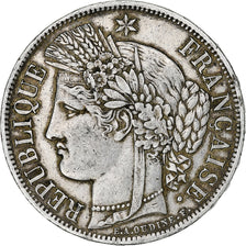 França, 5 Francs, Cérès, 1870, Bordeaux, Différent Ancre, Prata, AU(50-53)