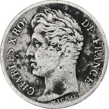 France, Charles X, 1/2 Franc, 1828, Lille, Silver, VF(20-25), Gadoury:402, Le