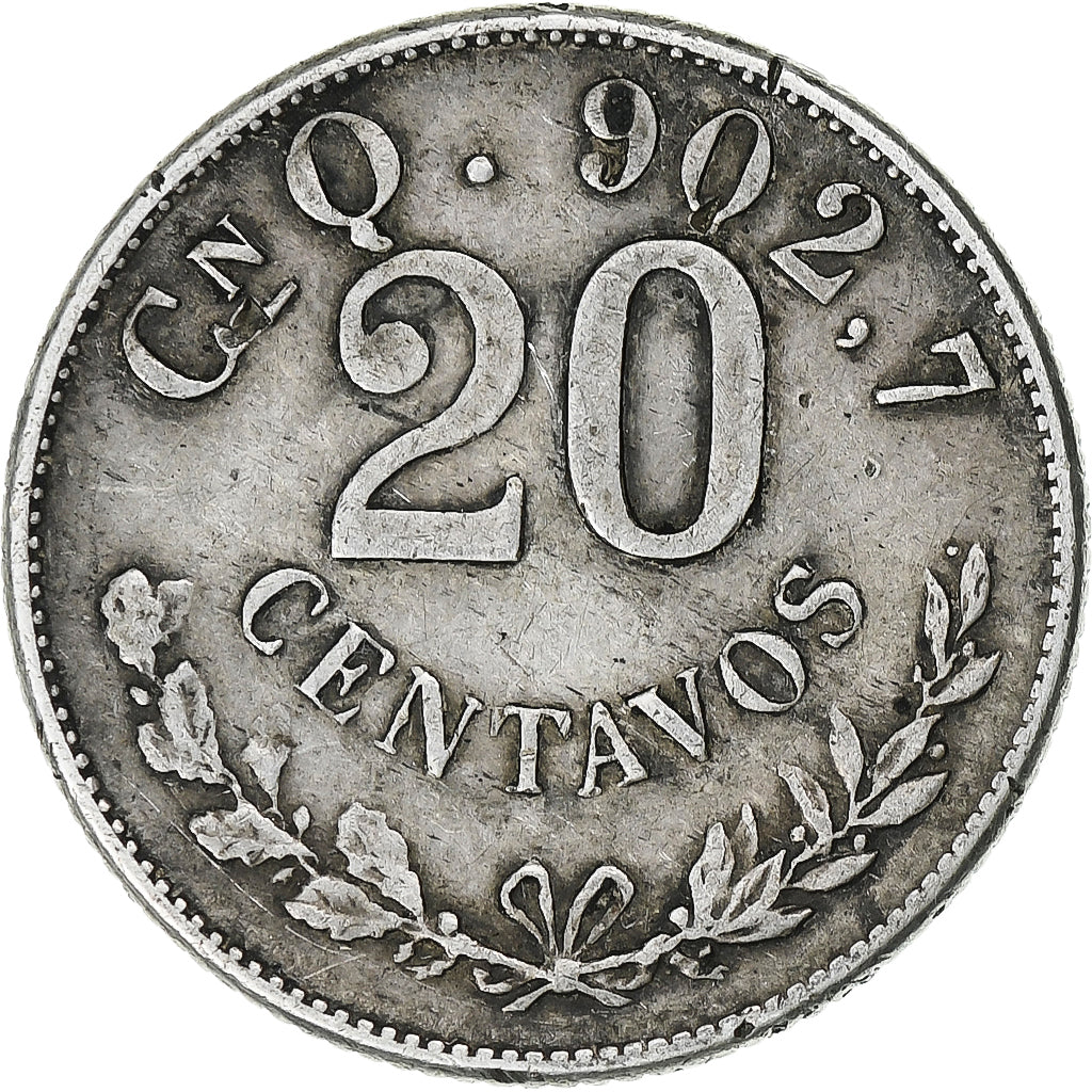 México, 20 Centavos, 1903, Culiacan, Prata, VF(30-35), KM:405
