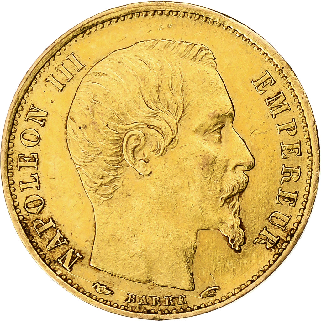 Frankrijk, Napoleon III, 5 Francs, Petit module, 1854, Paris, Goud, PR+