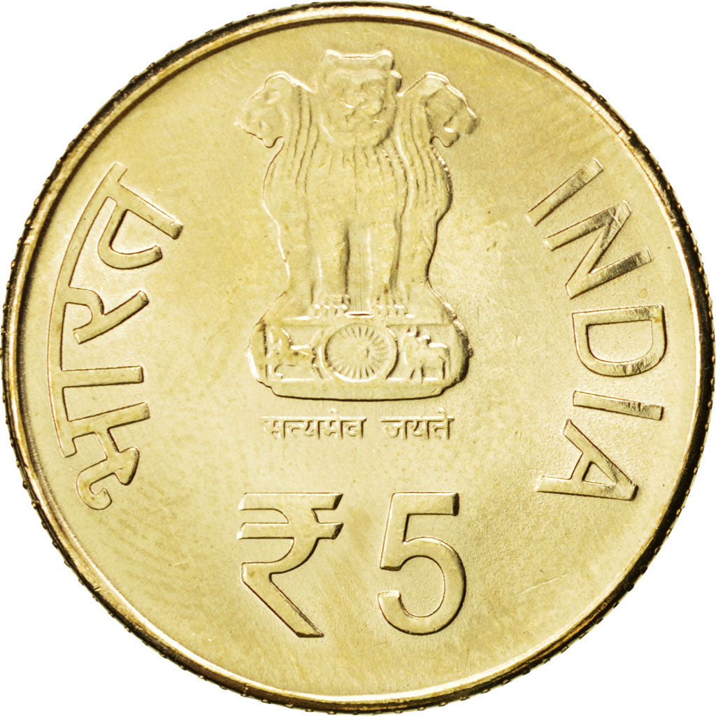 Coin, India, 5 Rupees, 2012, MS(63), Nickel-Bronze, KM:New