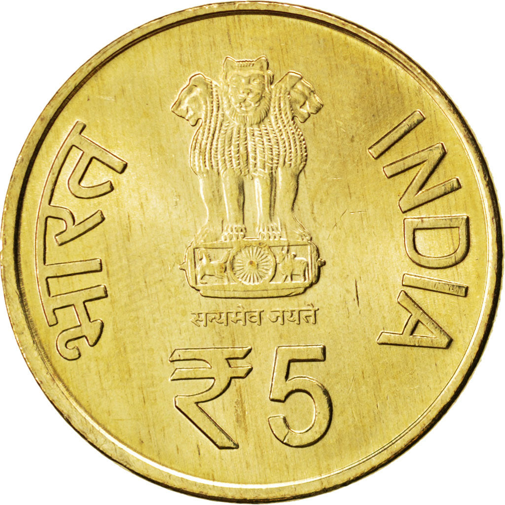 Coin, India, 5 Rupees, 2012, MS(63), Nickel-Bronze, KM:New