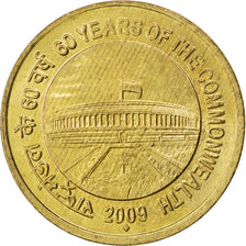 Coin, INDIA-REPUBLIC, 5 Rupees, 2009, MS(63), Nickel-brass, KM:376