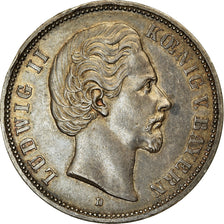 Münze, Deutsch Staaten, BAVARIA, Ludwig II, 5 Mark, 1874, Munich, SS+, Silber