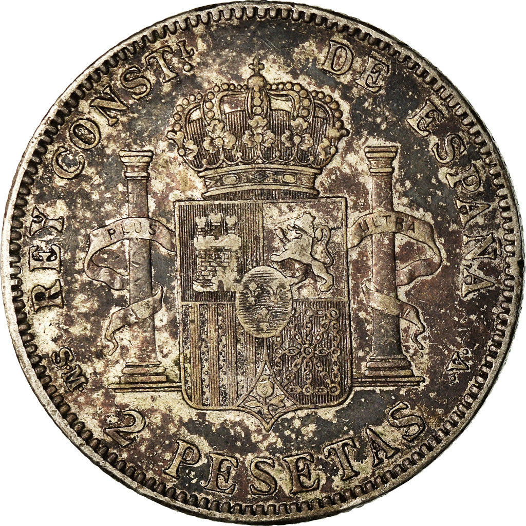 Coin, Spain, Alfonso XIII, 2 Pesetas, 1905, Madrid, EF(40-45), Silver, KM:725