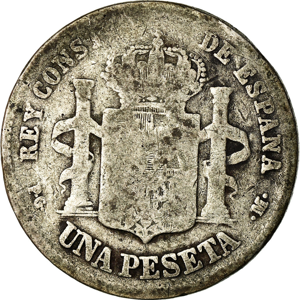 Monnaie, Espagne, Alfonso XIII, Peseta, 1891, Madrid, B, Argent, KM:691