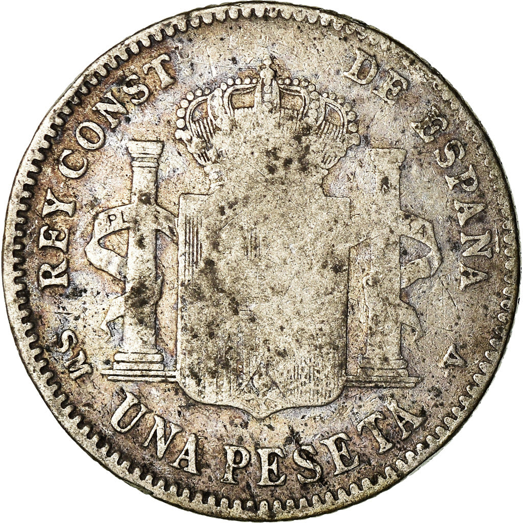 Moeda, Espanha, Alfonso XIII, Peseta, 1900, Madrid, VF(20-25), Prata, KM:706