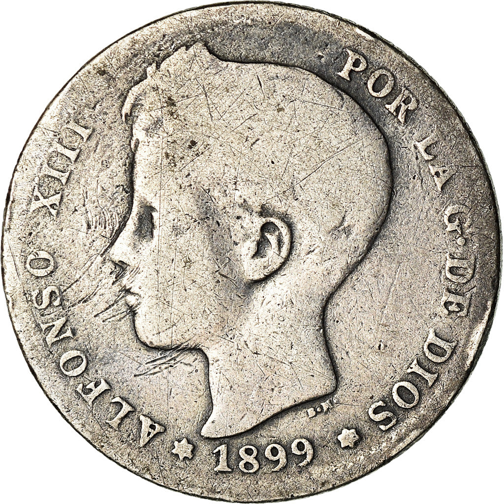 Moneda, España, Alfonso XIII, Peseta, 1899, Madrid, BC, Plata, KM:706