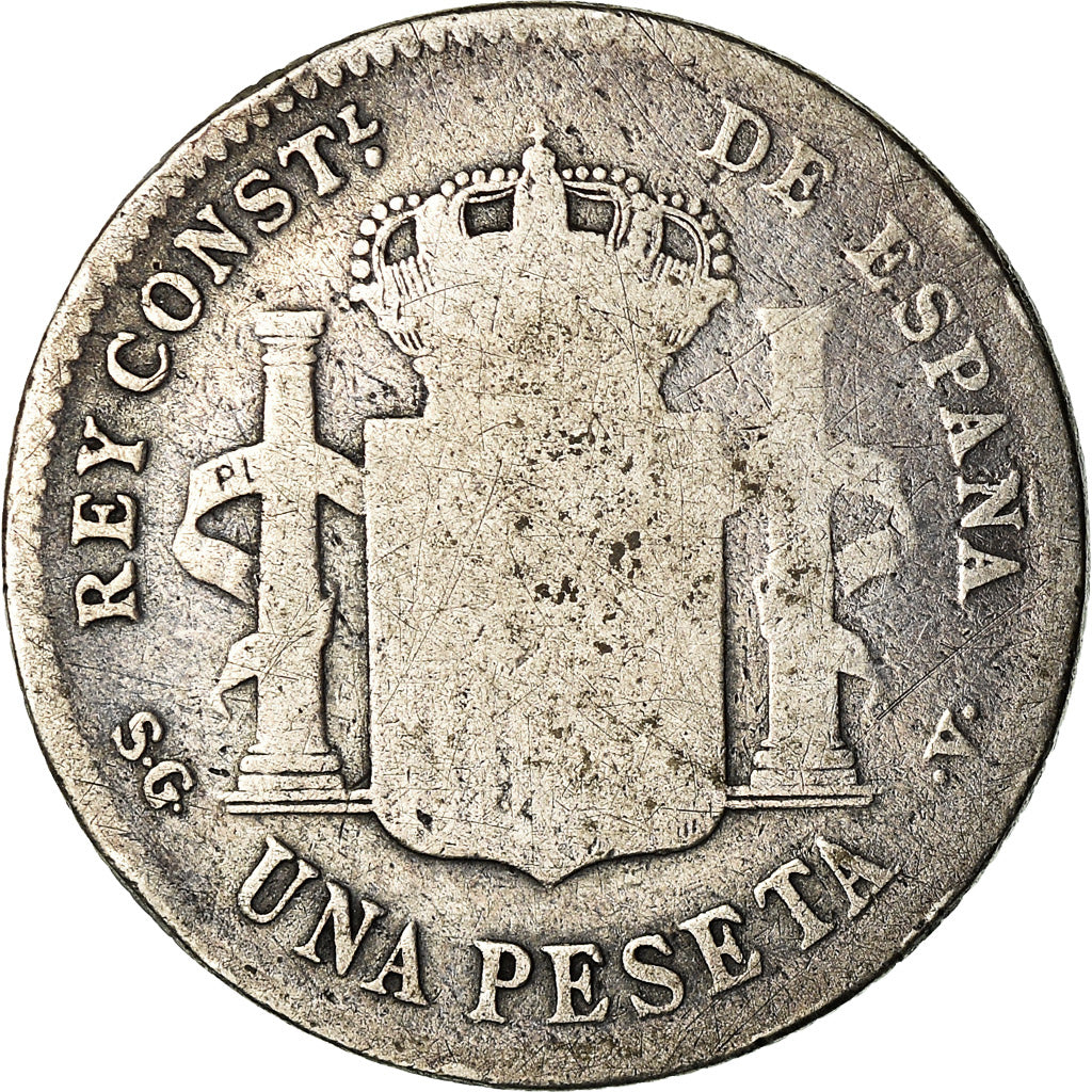 Moneda, España, Alfonso XIII, Peseta, 1899, Madrid, BC, Plata, KM:706