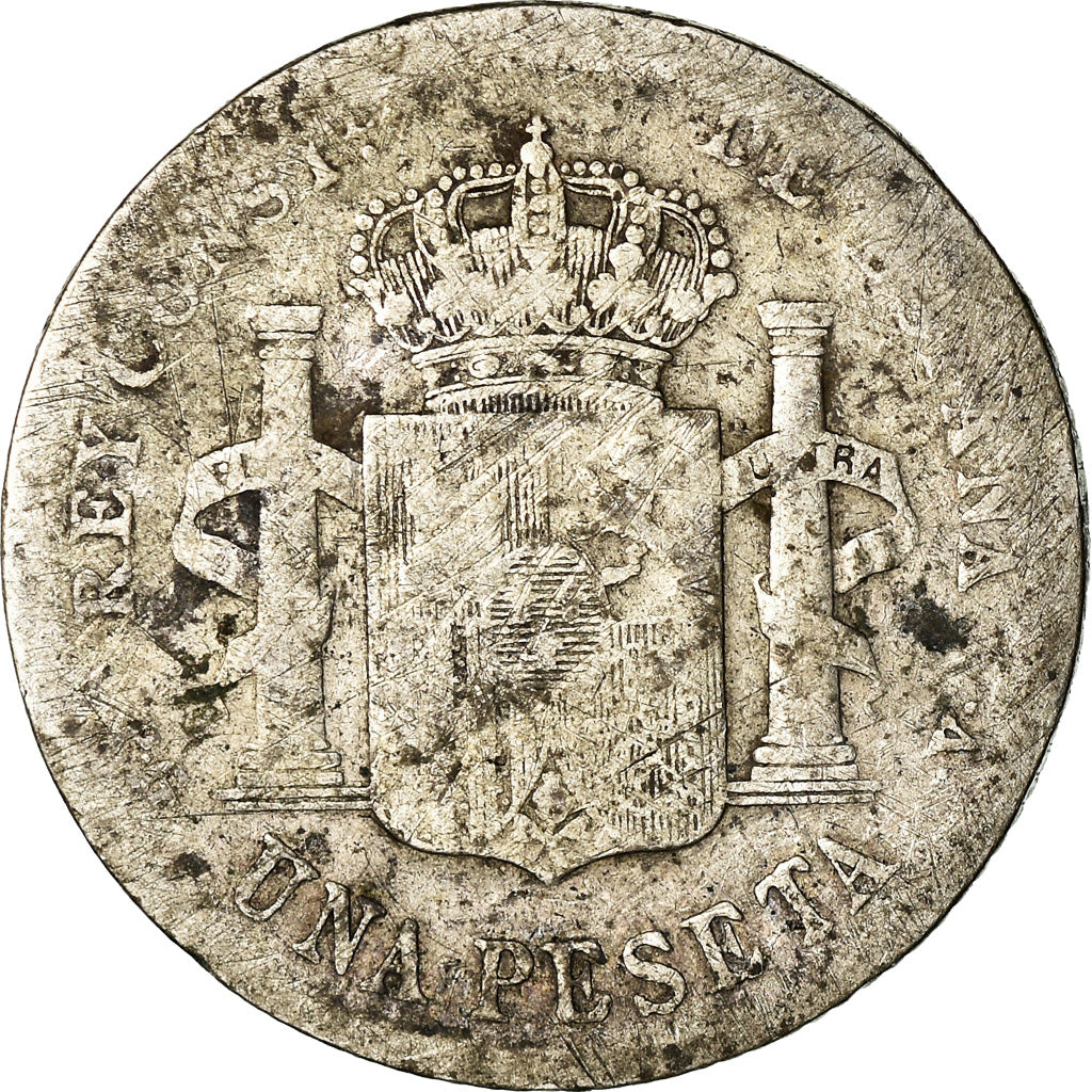 Moneta, Spagna, Alfonso XIII, Peseta, 1896, Madrid, B+, Argento, KM:706