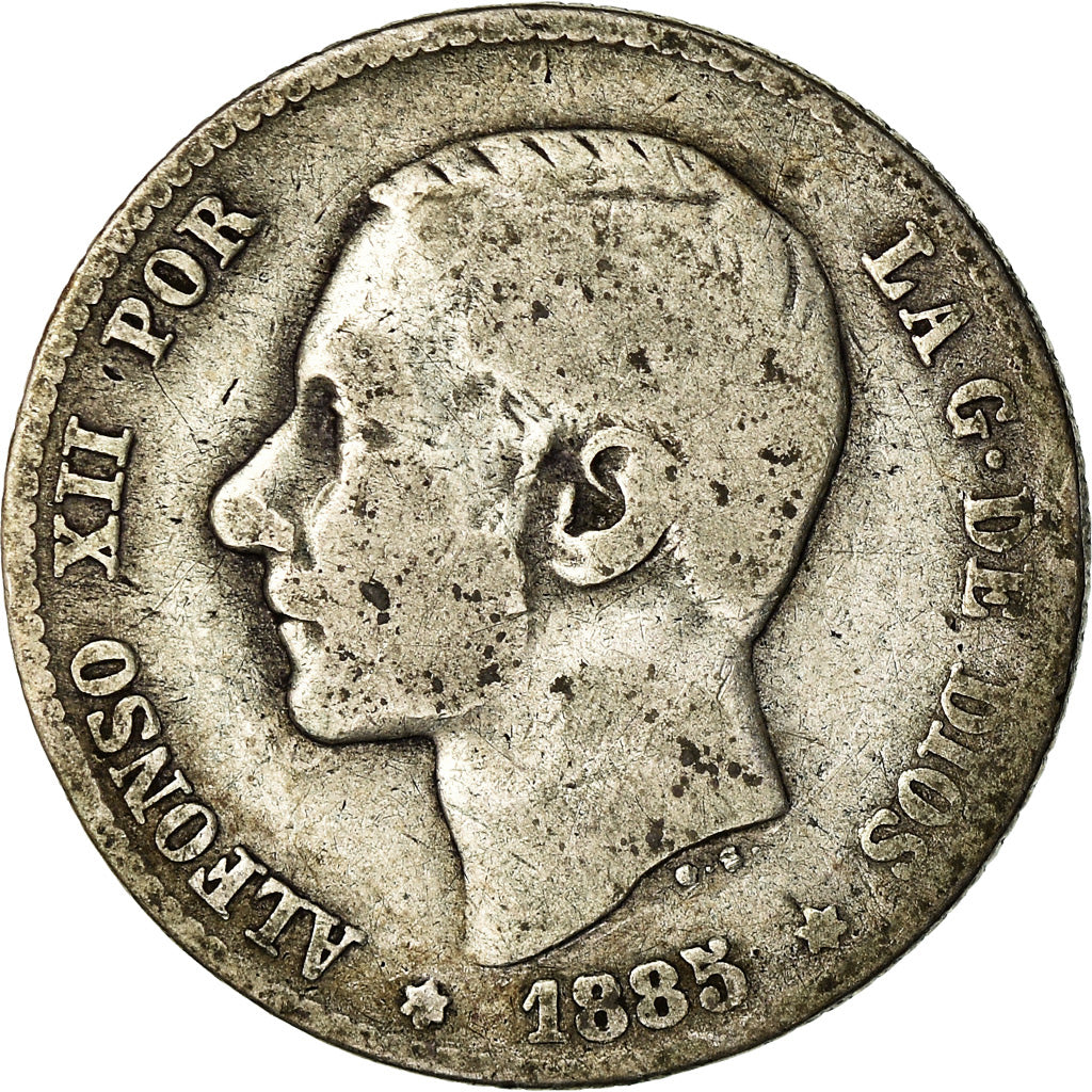 Coin, Spain, Alfonso XII, Peseta, 1885, Madrid, VF(20-25), Silver, KM:686