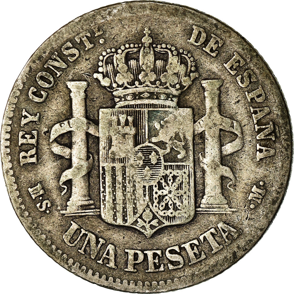 Coin, Spain, Alfonso XII, Peseta, 1885, Madrid, VF(20-25), Silver, KM:686