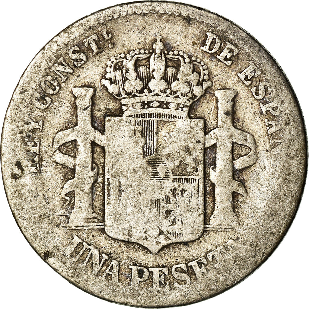 Moneta, Spagna, Alfonso XII, Peseta, 1883, Madrid, B+, Argento, KM:686