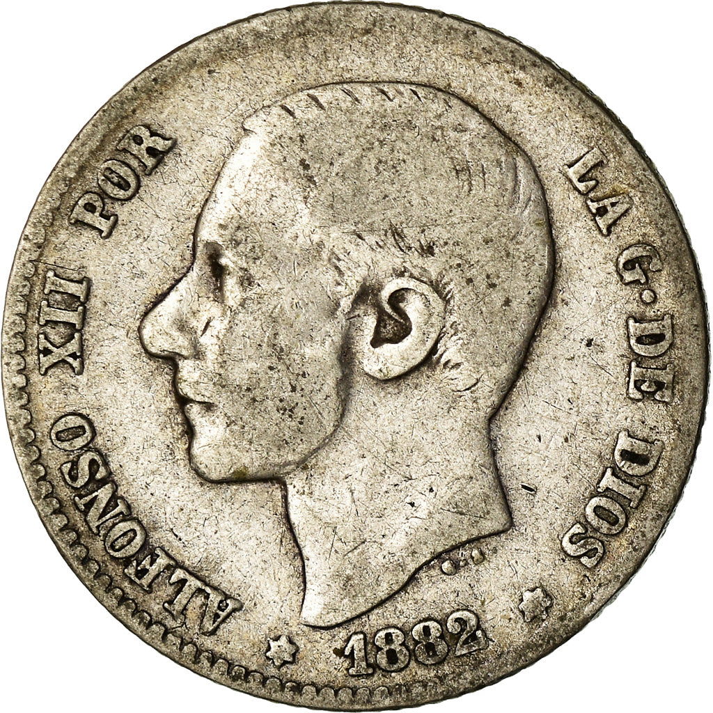 Coin, Spain, Alfonso XII, Peseta, 1882, Madrid, VF(20-25), Silver, KM:686