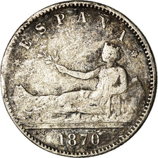 Moneta, Spagna, Provisional Government, Peseta, 1870 (73), Madrid, MB, Argento