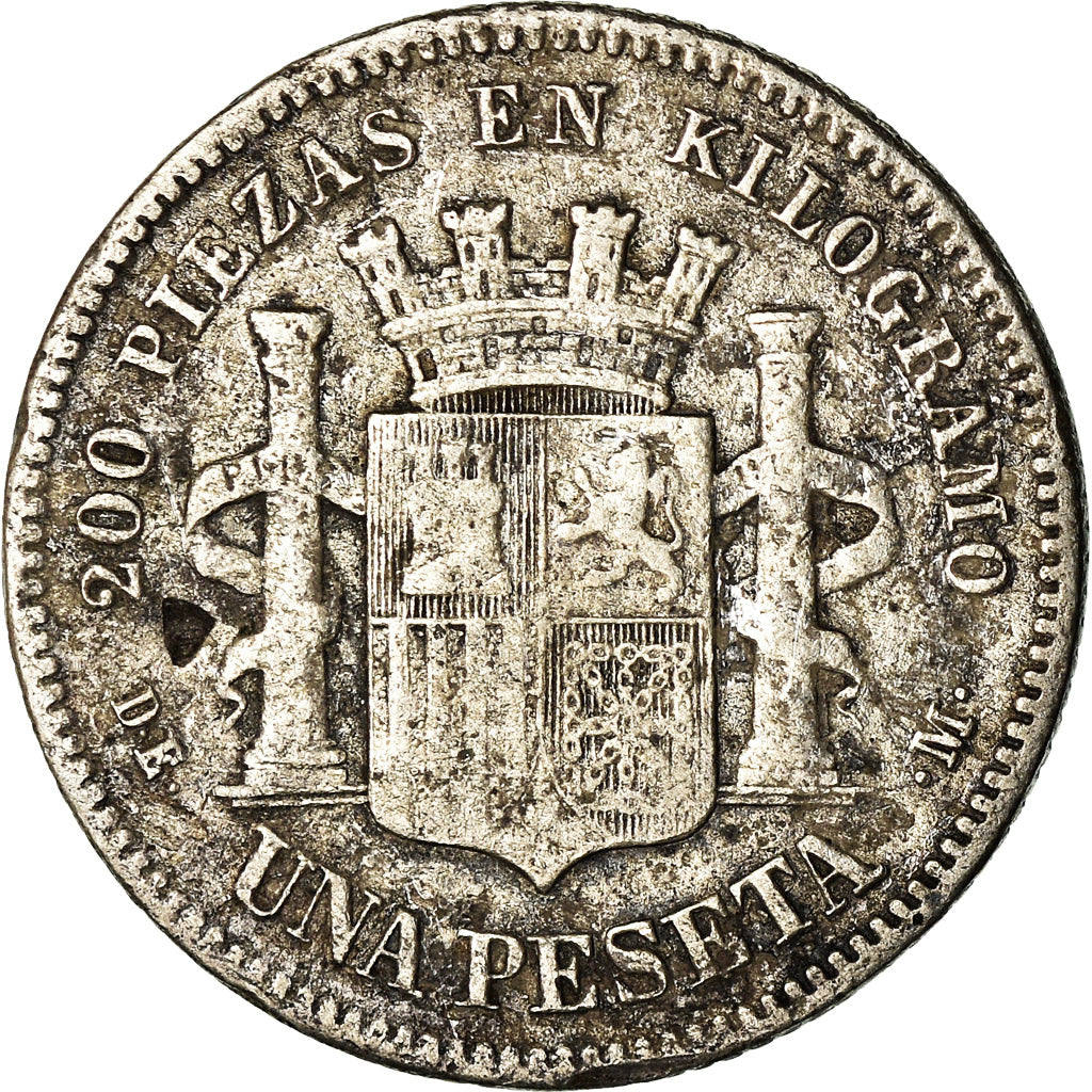 Moneta, Spagna, Provisional Government, Peseta, 1870 (73), Madrid, MB, Argento
