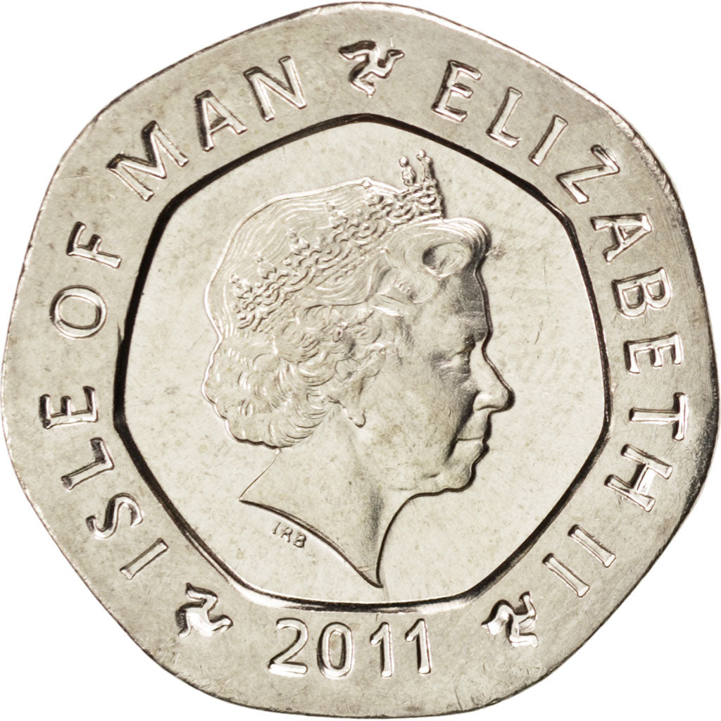 ISLE OF MAN, 20 Pence, 2011, Pobjoy Mint, KM #1257, MS(63), Copper-Nickel,...