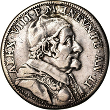 Coin, ITALIAN STATES, PAPAL STATES, Alexander VIII, Testone, 30 Baiocchi, 1690