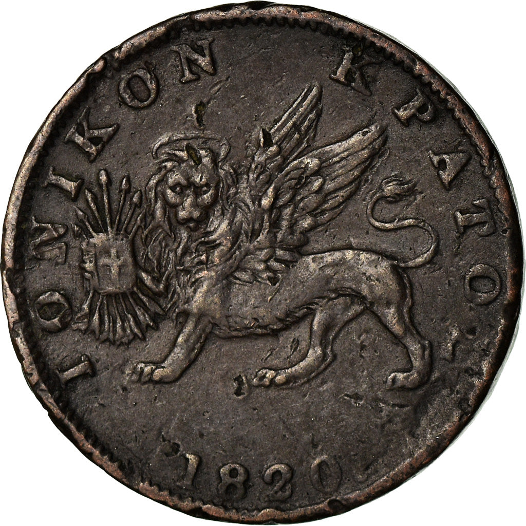 Coin, IONIAN ISLANDS, 2 Lepta, 1820, EF(40-45), Copper, KM:31
