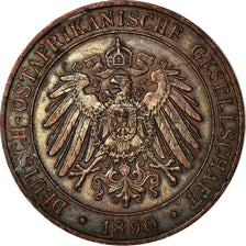 Moeda, ÁFRICA ORIENTAL ALEMÃ, Wihelm II, Pesa, 1890, AU(55-58), Cobre, KM:1