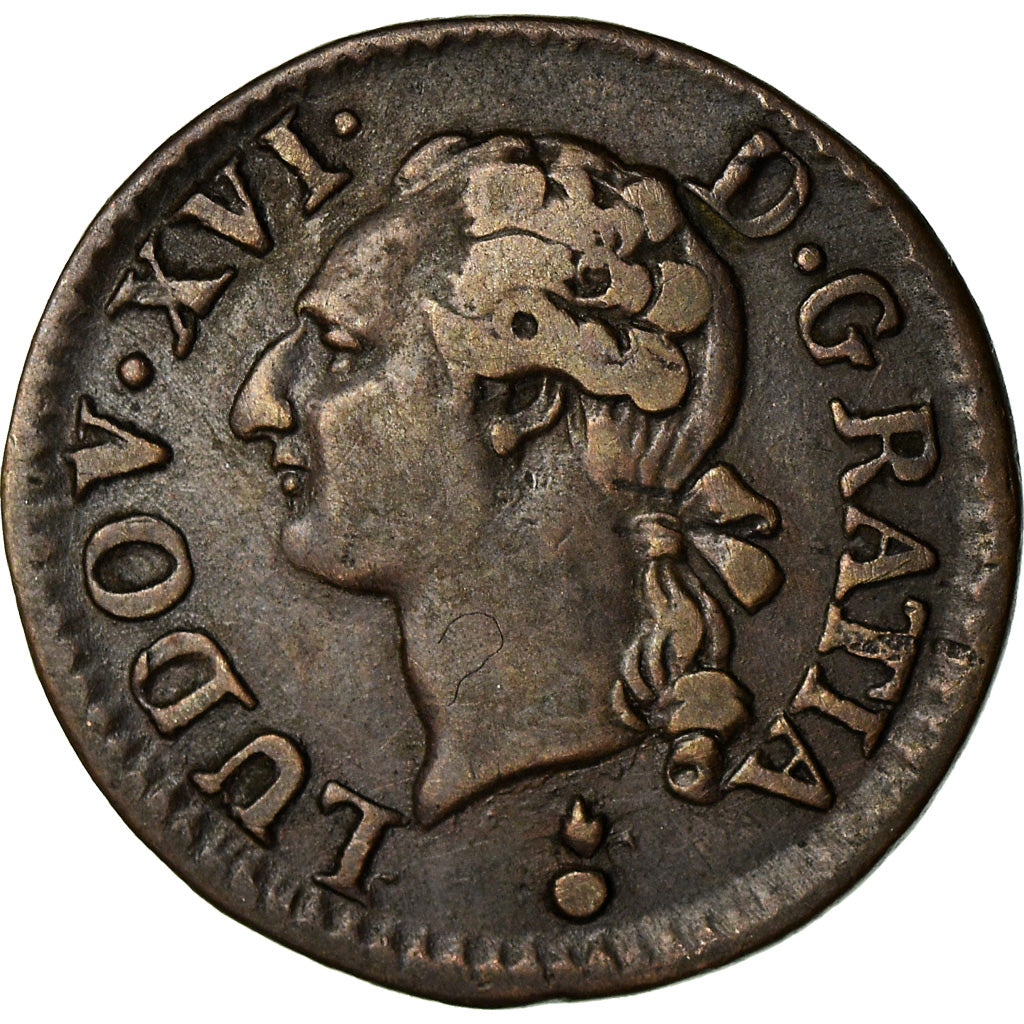 Moneta, Francja, Louis XVI, Liard, Liard, 1786, Metz, EF(40-45), Miedź