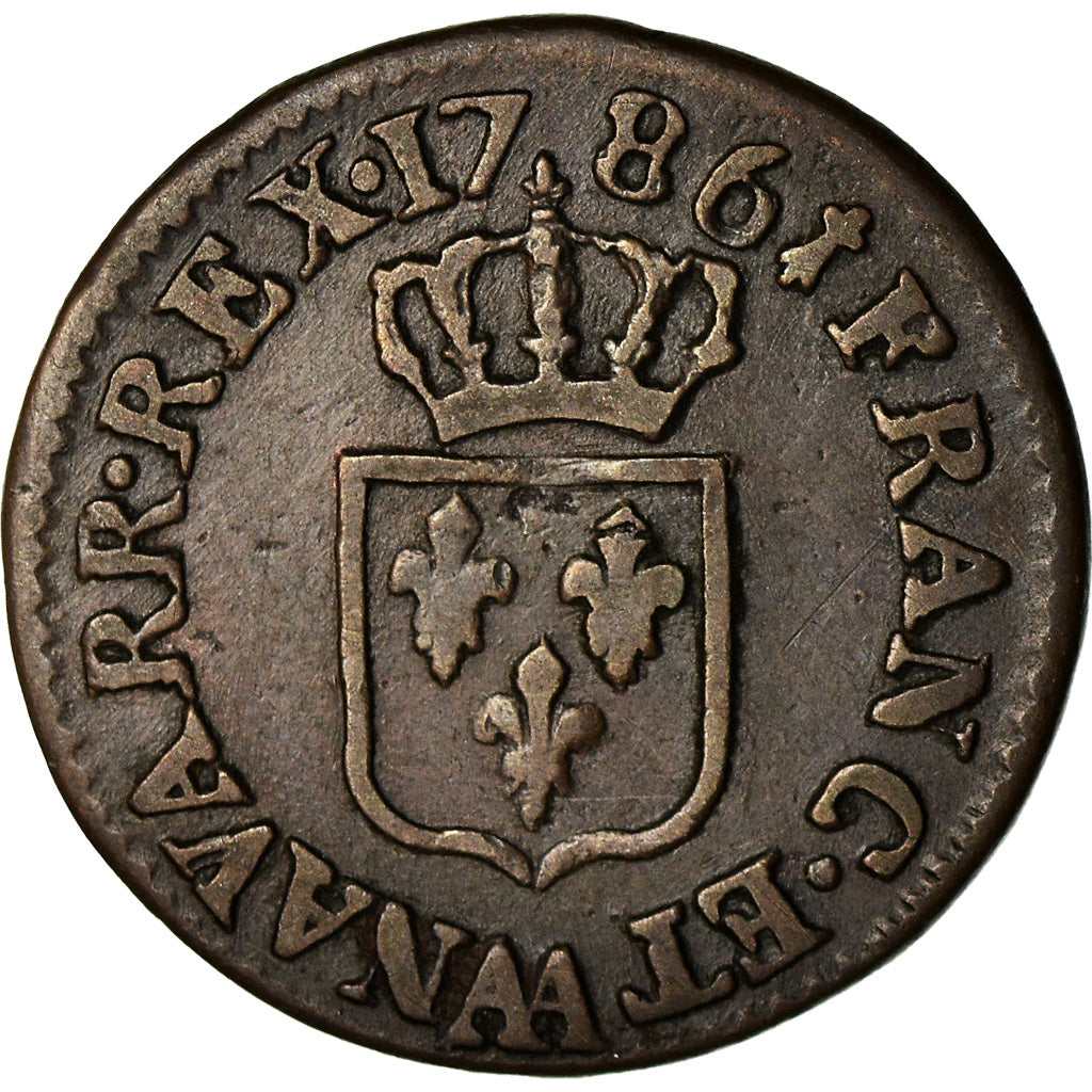 Moneta, Francja, Louis XVI, Liard, Liard, 1786, Metz, EF(40-45), Miedź