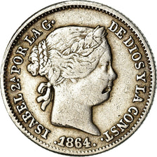 Coin, Spain, Isabel II, Real, 1864, Sevilla, EF(40-45), Silver, KM:606.3