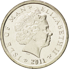 Munten, Eiland Man, Elizabeth II, Pound, 2011, Pobjoy Mint, UNC-, Nickel-brass