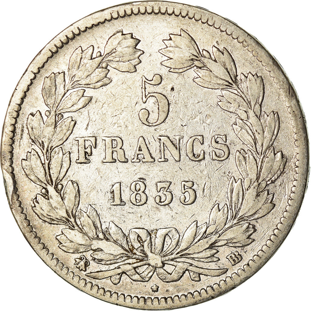 Coin, France, Louis-Philippe, 5 Francs, 1835, Strasbourg, VF(30-35), Silver