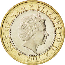 ISLE OF MAN, 2 Pounds, 2011, Pobjoy Mint, KM #1260, MS(63), Bi-Metallic, 28.4,..