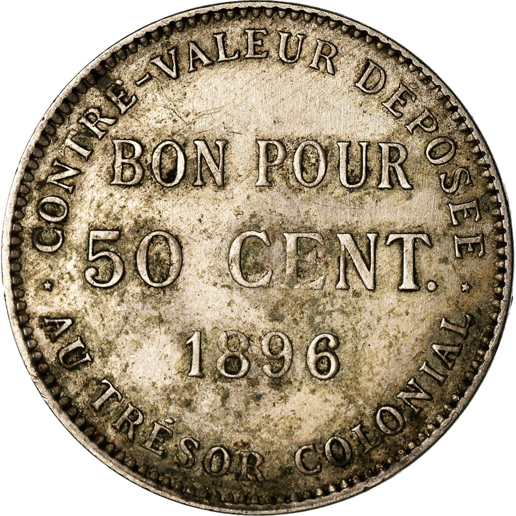 Coin, Réunion, 50 Centimes, 1896, Paris, VF(30-35), Copper-nickel, KM:4