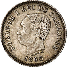 Coin, Cambodia, Norodom I, Franc, 1860, Paris, EF(40-45), Silver, KM:M6