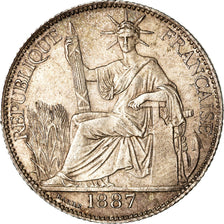 Münze, FRENCH INDO-CHINA, 20 Cents, 1887, Paris, VZ, Silber, KM:3, Lecompte:189